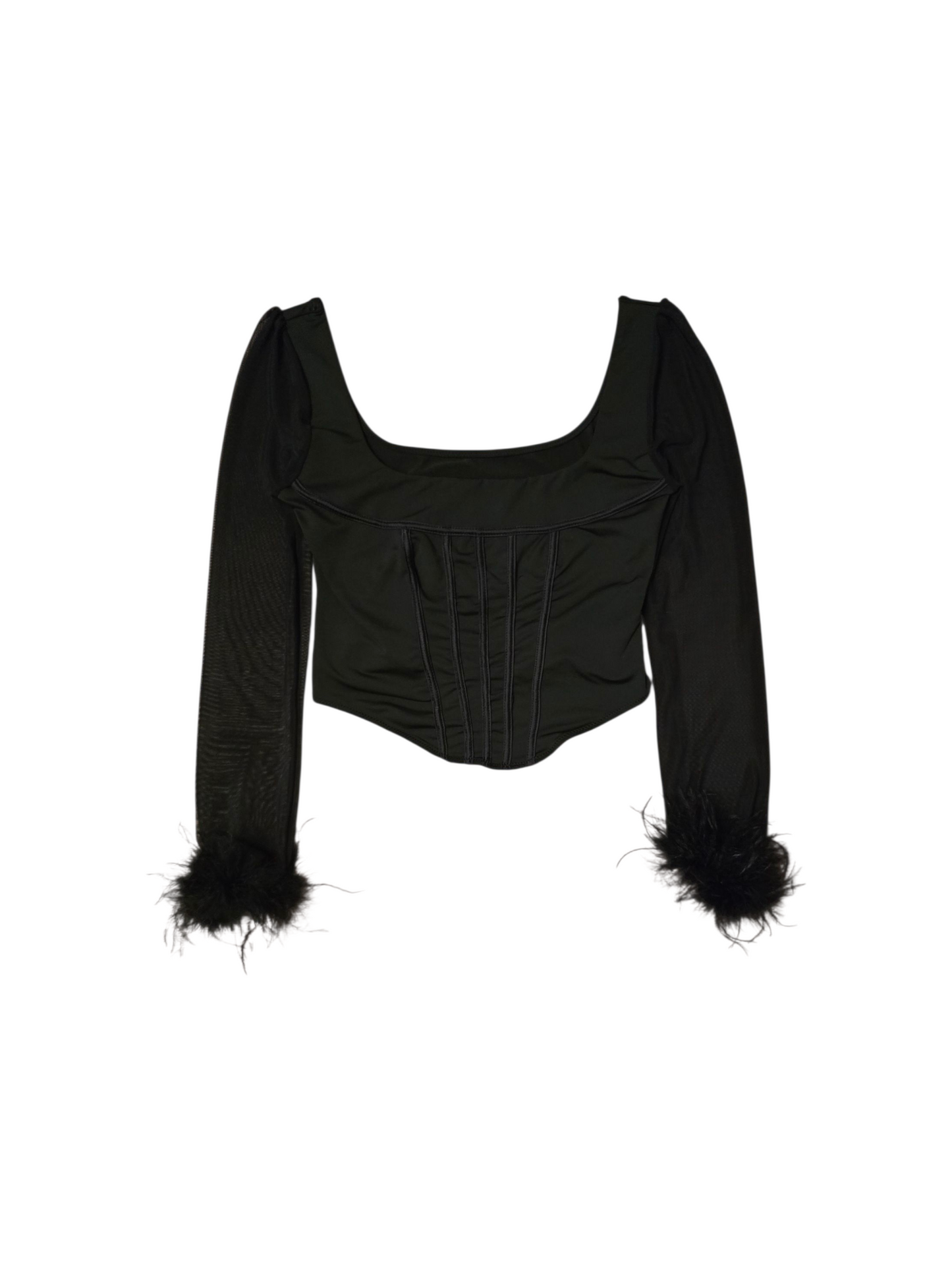 MAGLIA CORSETTO CON PIUME