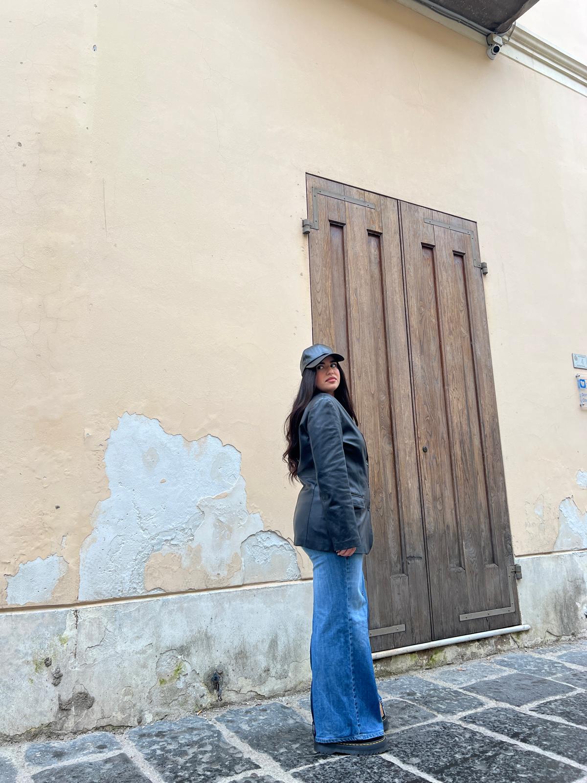 BLAZER IN VERA PELLE