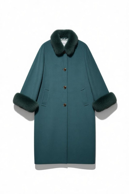 CAPPOTTO IN LANA E PELLICCIA