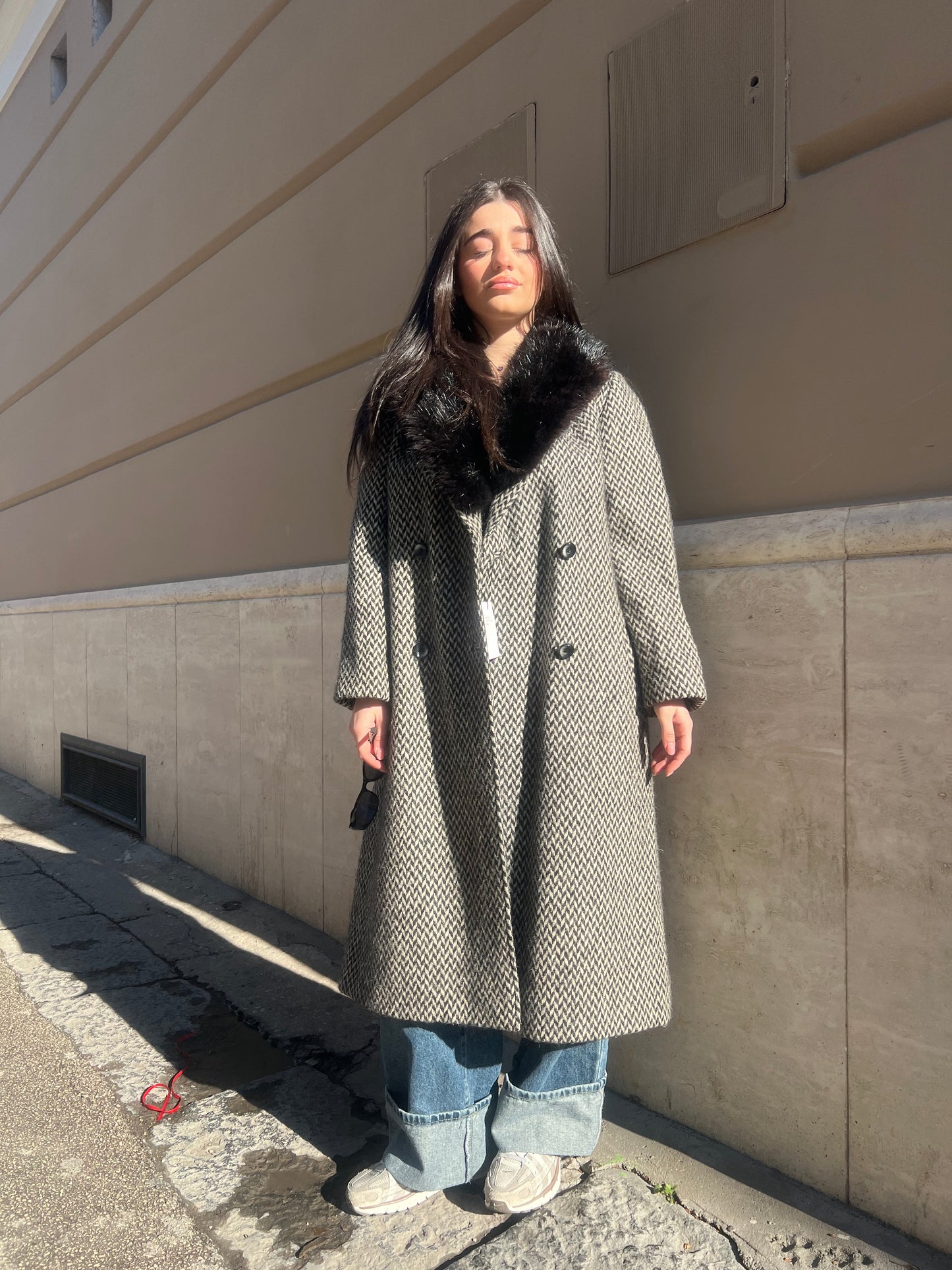 CAPPOTTO IN LANA E PELLICCIA