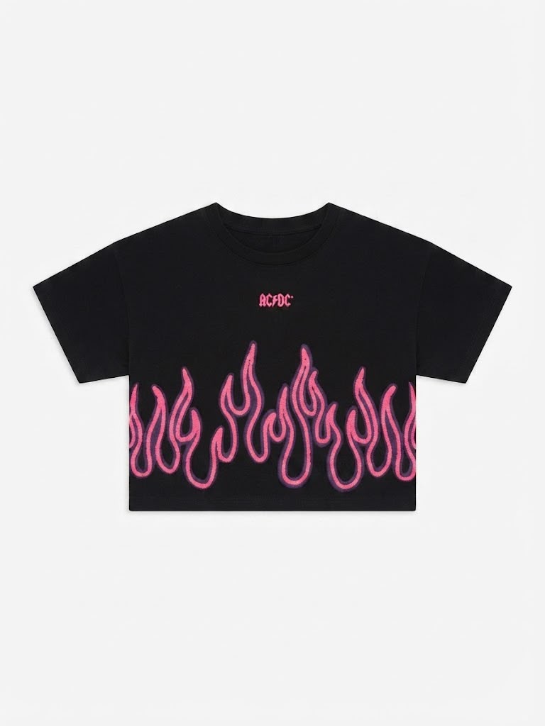 T-SHIRT CROP ACDC