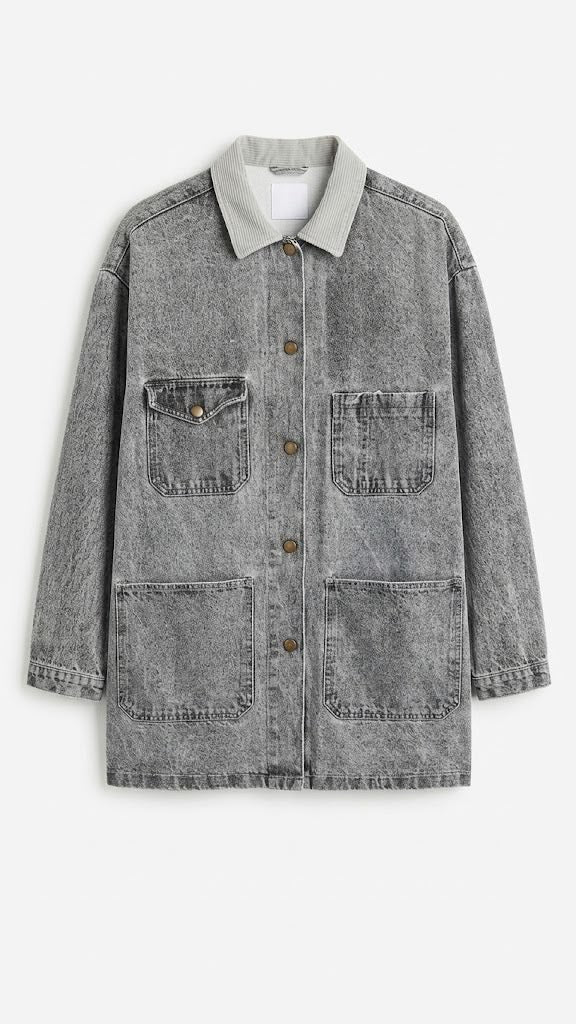 GIACCA DENIM COLLO A COSTINE