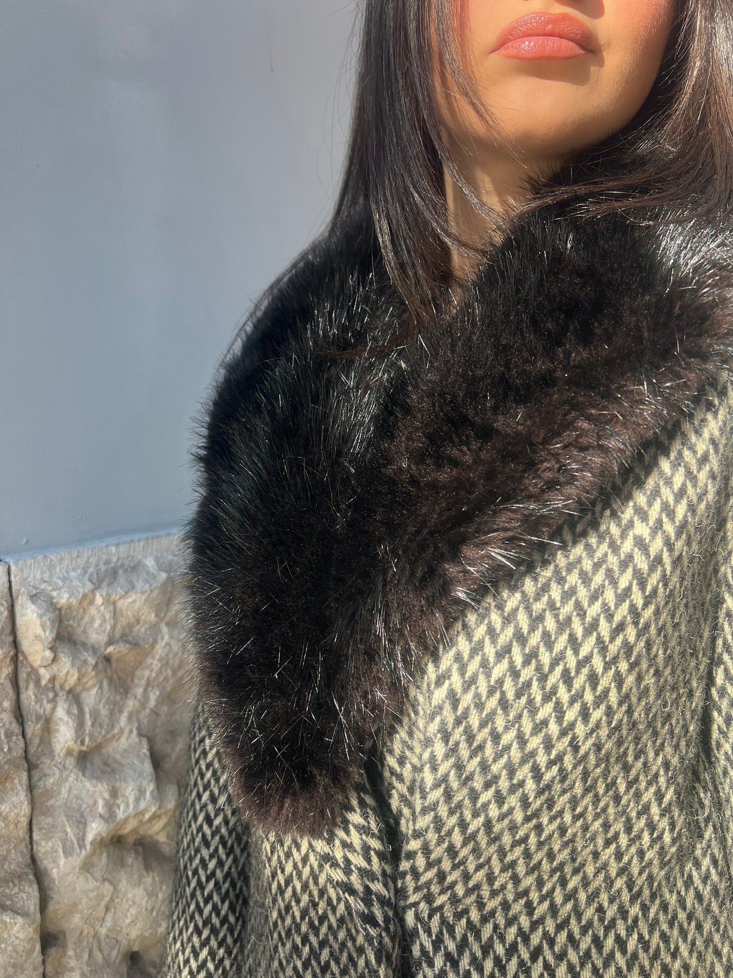 CAPPOTTO IN LANA E PELLICCIA