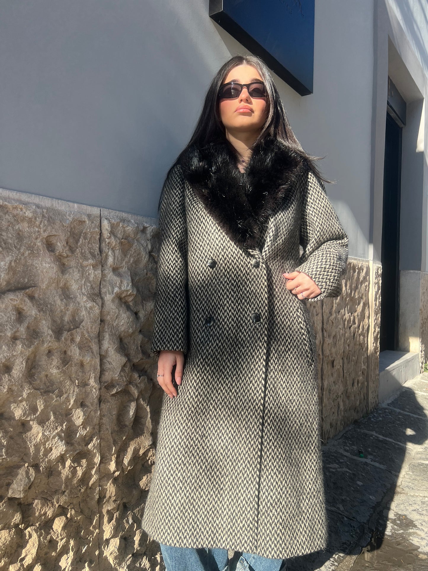 CAPPOTTO IN LANA E PELLICCIA