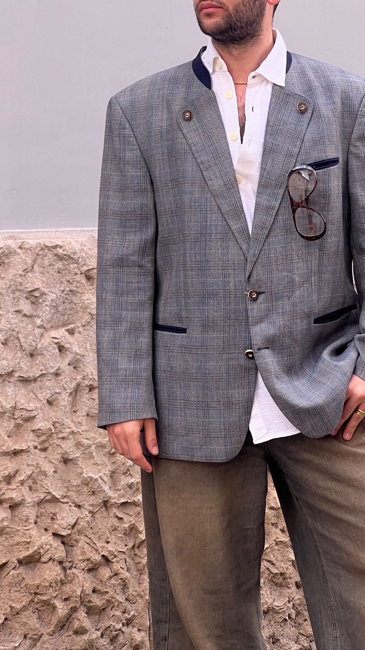 BLAZER QUADRI COLLO COREANA