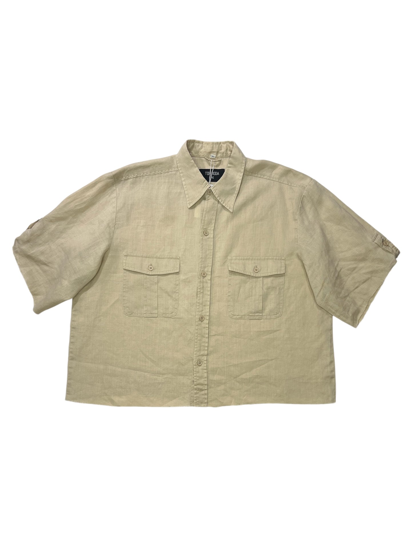 CAMICIA CROP IN LINO