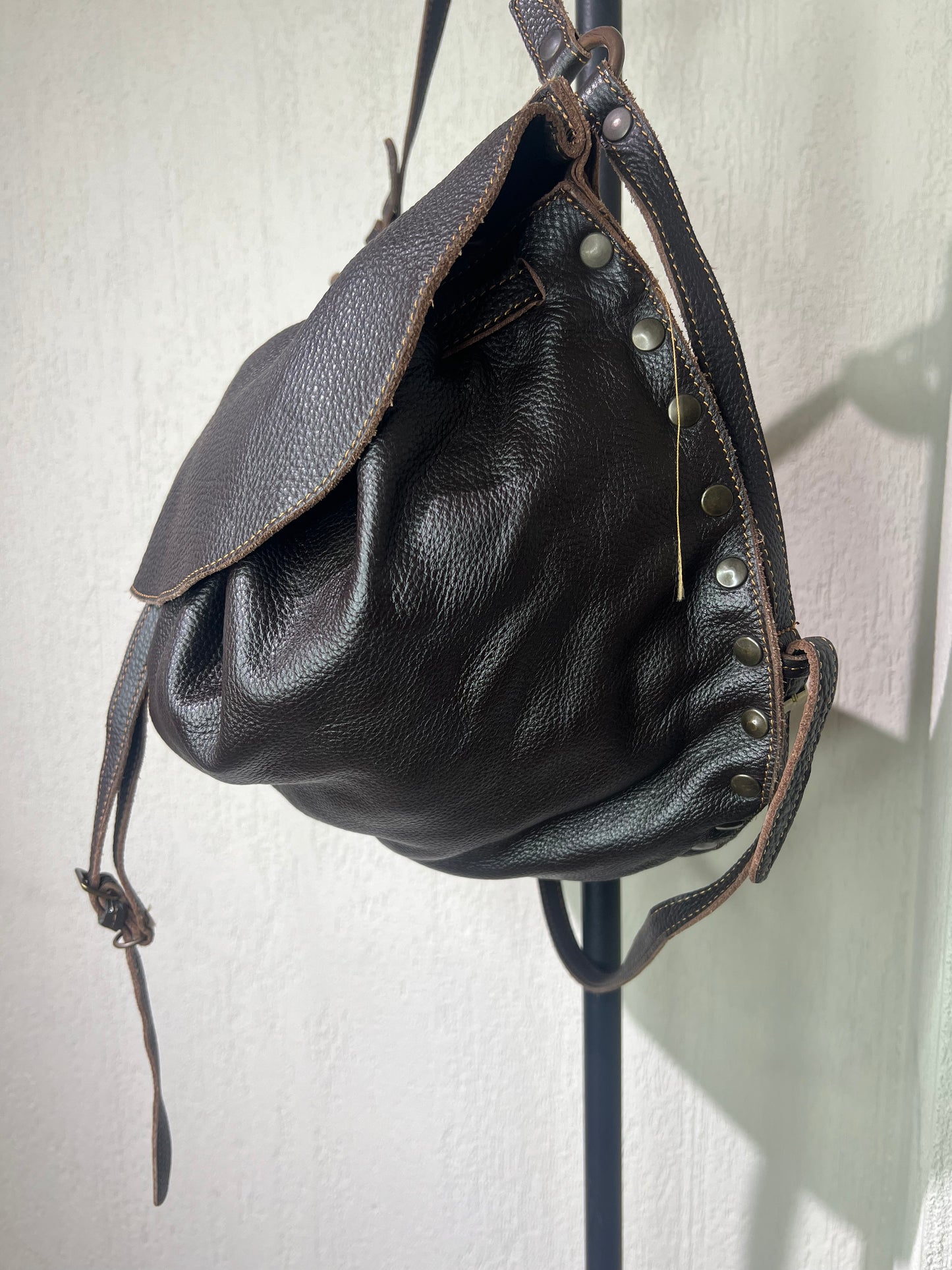 BORSA VERA PELLE BORCHIE