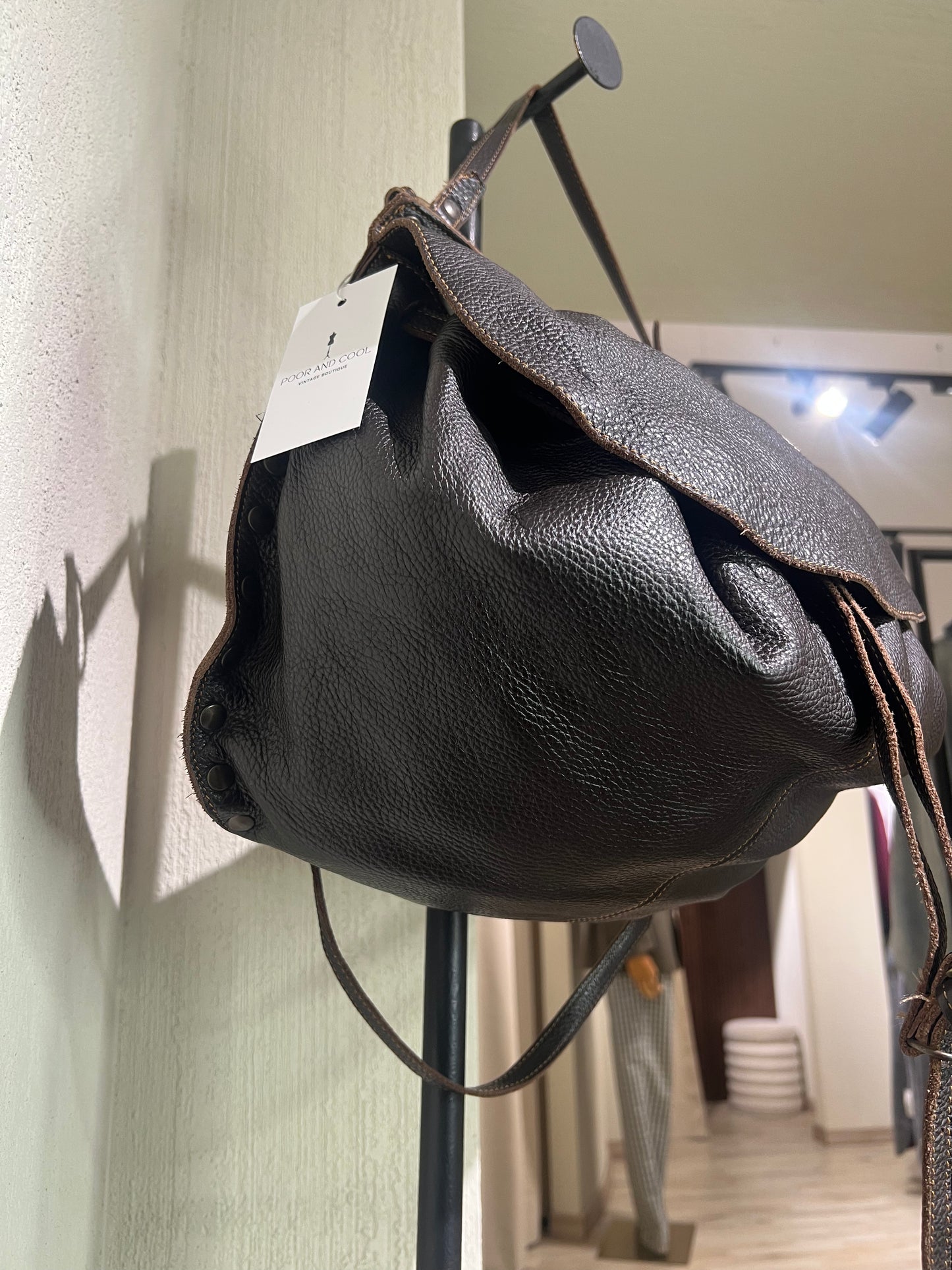 BORSA VERA PELLE BORCHIE