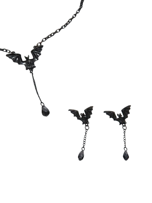 SET COLLANA E ORECCHINI PIPISTRELLO