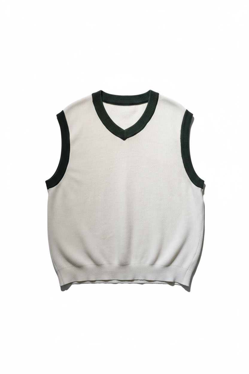 GILET MAGLIA BIANCO VERDE