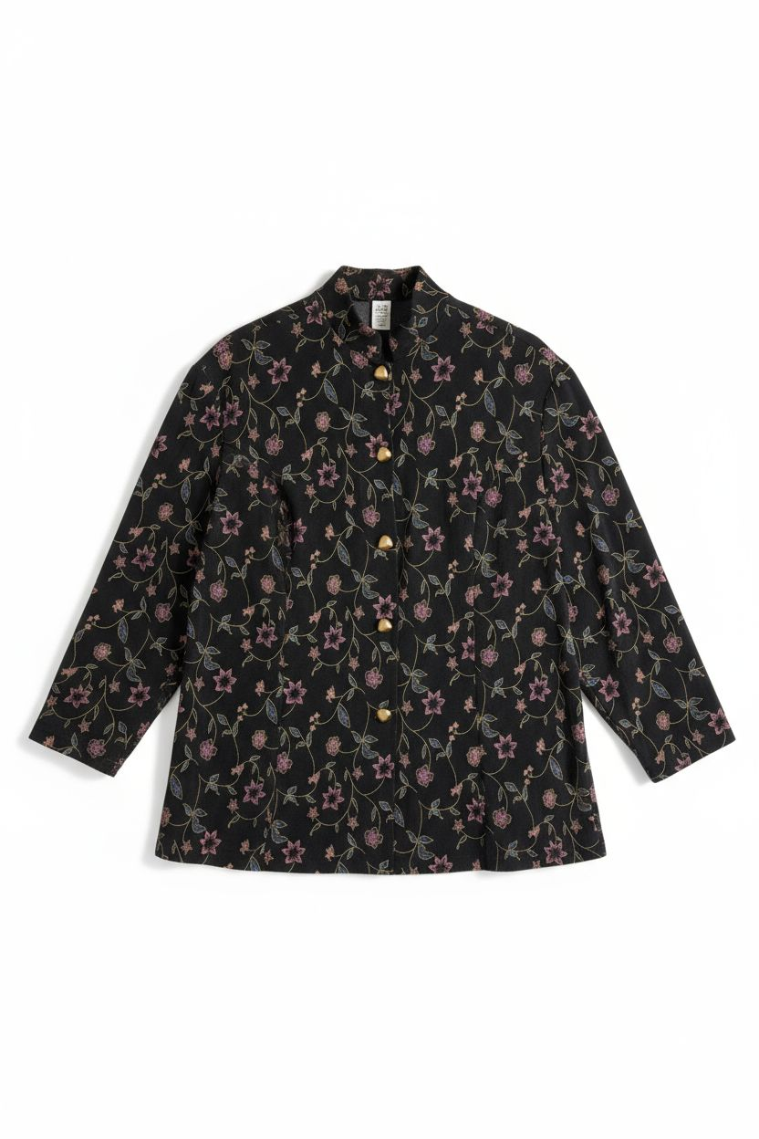 CAMICIA FIORI BOTTONI ORO