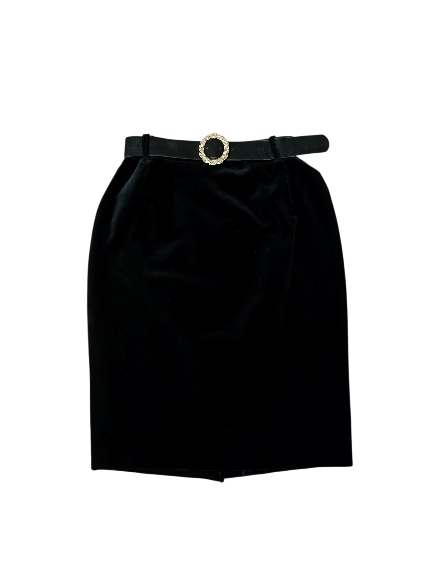 GONNA VELLUTO CON CINTURA