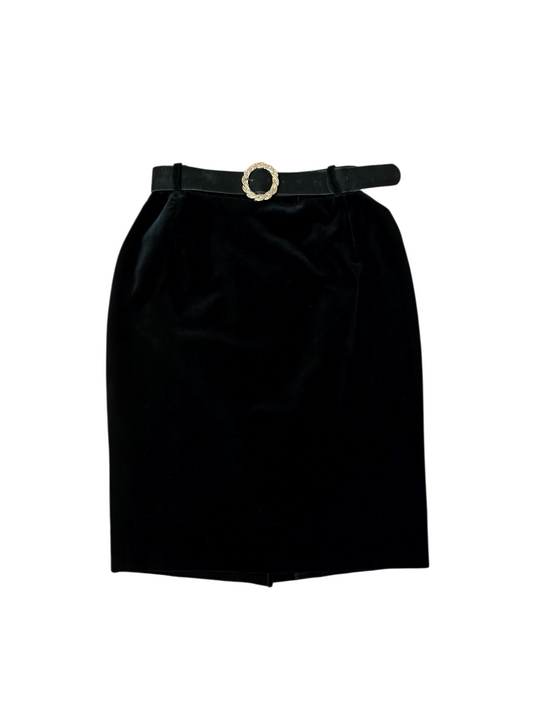 GONNA VELLUTO CON CINTURA