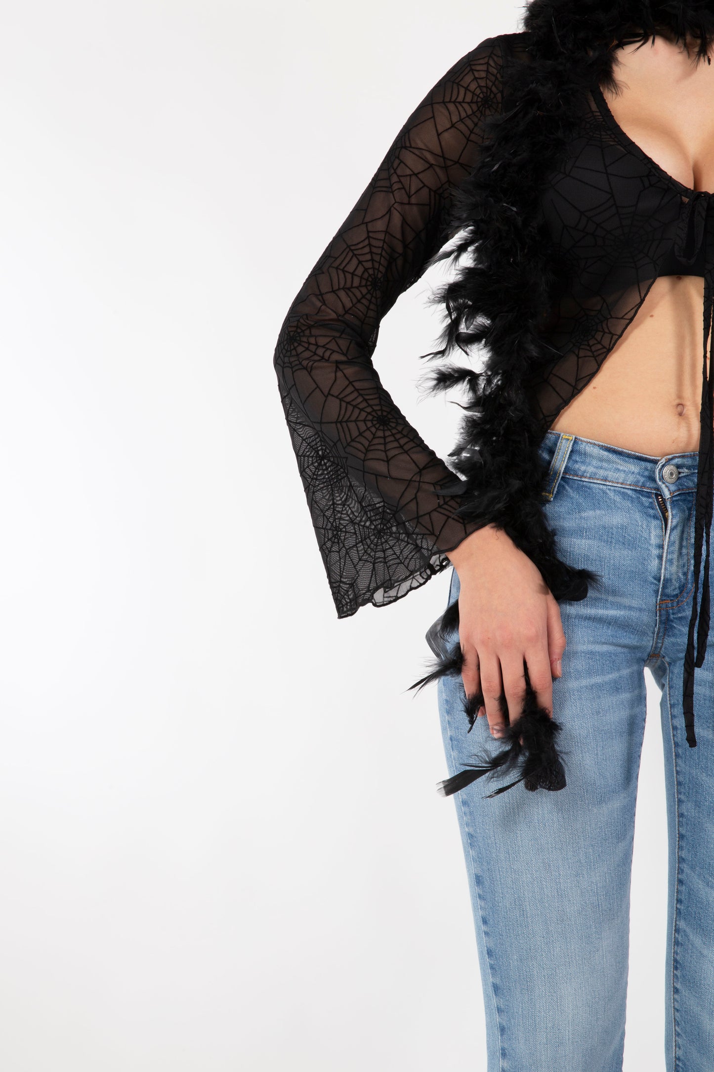 MAGLIETTA APERTA RAGNATELE